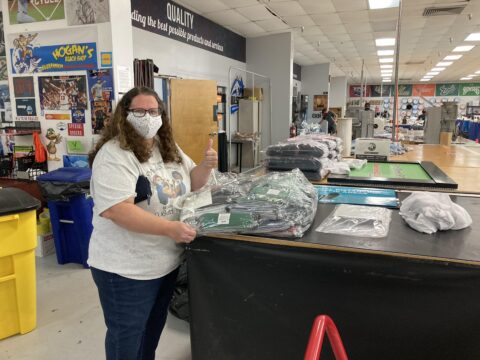 Face mask donations being picked up from OAI